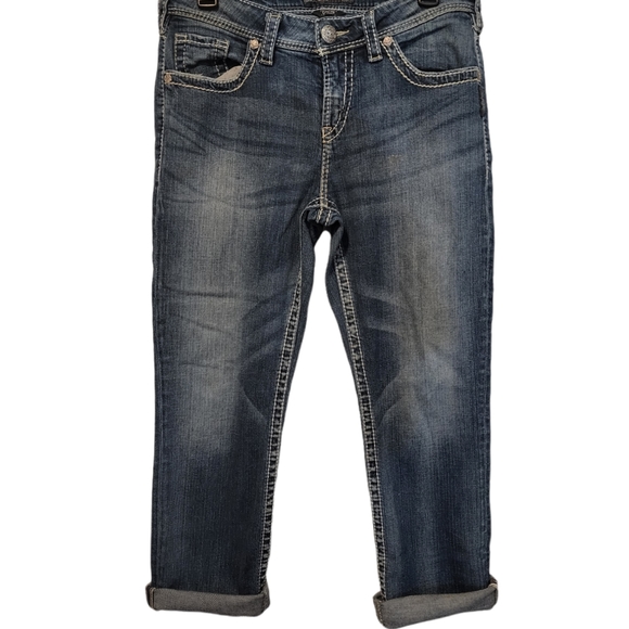 EUC Silver Natsuki Cuffed Denim Capri Jean - Picture 2 of 9